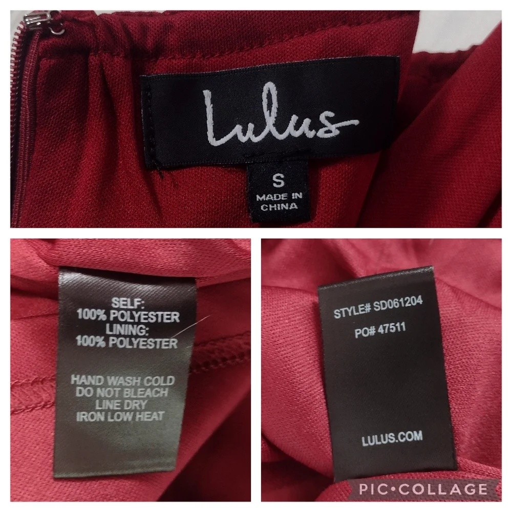 Lulus Kali Floral Satin Ruffle Mini Slip Dress Burgundy Red Size S - Picture 13 of 13